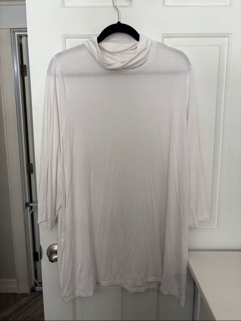 torrid white elbow sleev super soft Draped Turtleneck Long Sleeve Top